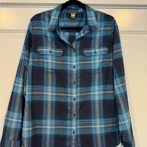 Eddie Bauer Women's Blue Plaid Shirt